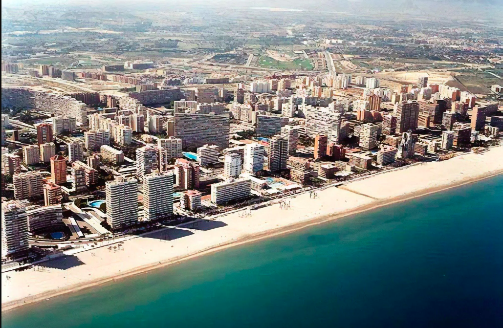 Aerial view of San Juan beach in Alicante